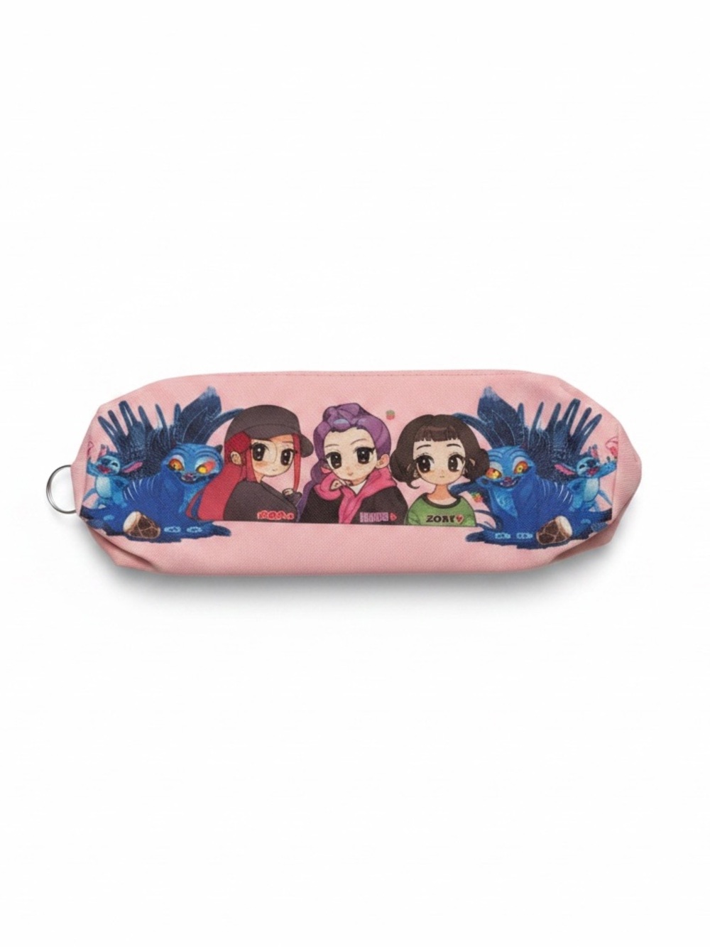 New K-Pop Demon Hunters Huntrix Derpy Themed Pencil‎ Case Pouch with Keychain